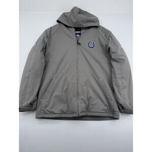 Indianapolis Colts Jacket Mens Large Grey On The Field Reebok Jacket